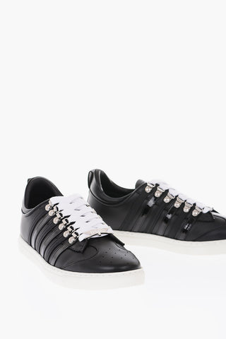 Sneakers 251 in Pelle con Dettagli Righe e Logo in Lettering
