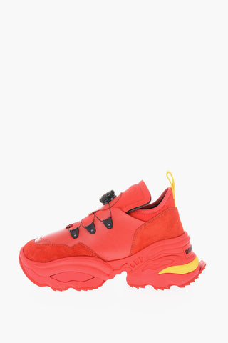 Leather and Fabric THE ROLLING GIANT Sneakers with Technical Fastening