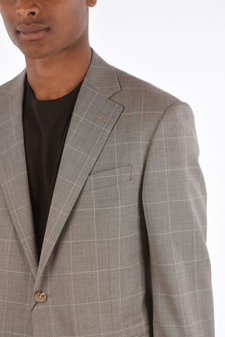 Abito ACADEMY in Lana Vergine in Motivo Windowpane con Revers Classico