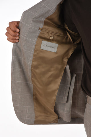 Abito ACADEMY in Lana Vergine in Motivo Windowpane con Revers Classico