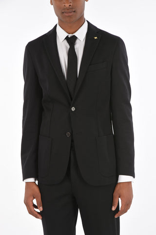 CC COLLECTION Technical Fabric RESET Suit with Iconic Beetle Brooch