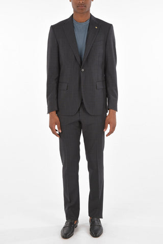 CC COLLECTION Virgin Wool RIGHT Suit with Glen Check Pattern