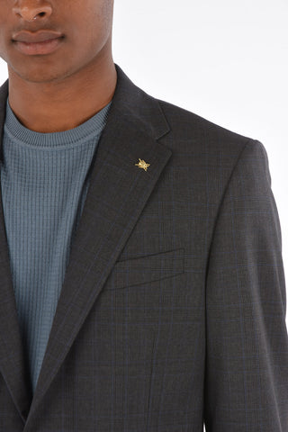 CC COLLECTION Virgin Wool RIGHT Suit with Glen Check Pattern