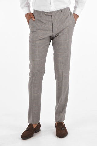 3-Piece ACADEMY Tartan Motif Virgin Wool Suit
