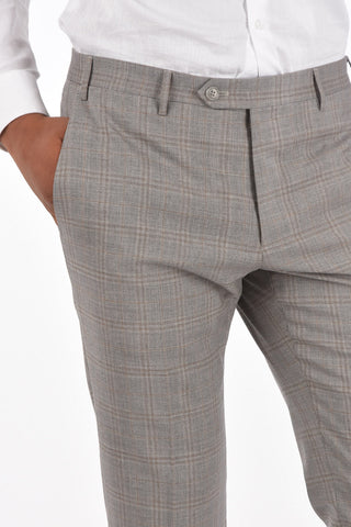 3-Piece ACADEMY Tartan Motif Virgin Wool Suit