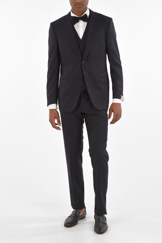 Virgin Wool MANTUA 3-piece Suit with Peak Lapel