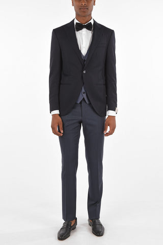 Virgin Wool 3-Piece Suit CERIM.ACADEMY with Pinstriped Trousers