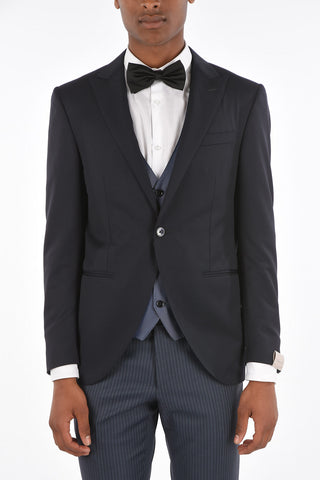 Virgin Wool 3-Piece Suit CERIM.ACADEMY with Pinstriped Trousers