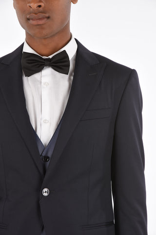 Virgin Wool 3-Piece Suit CERIM.ACADEMY with Pinstriped Trousers
