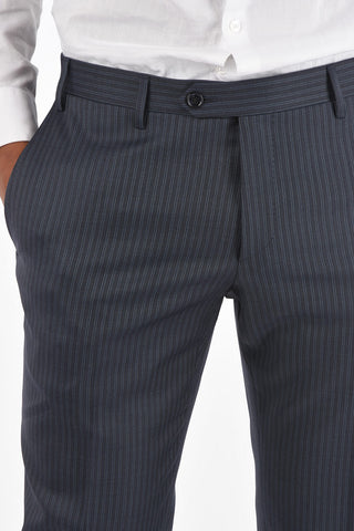 Virgin Wool 3-Piece Suit CERIM.ACADEMY with Pinstriped Trousers