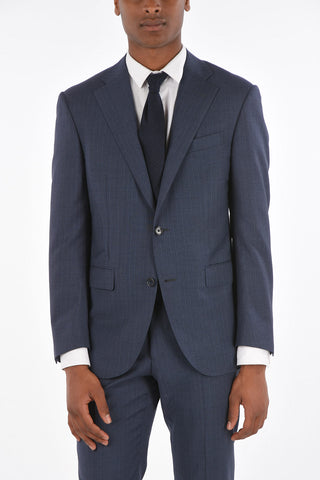 Virgin Wool Pinstriped ACADEMY Suit with Notch Lapel