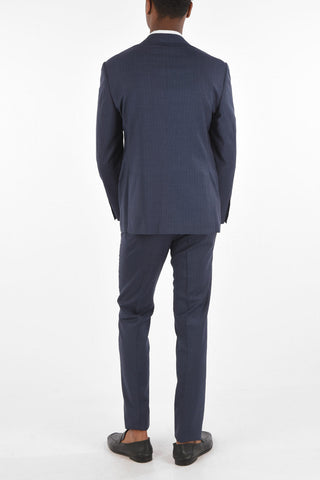 Virgin Wool Pinstriped ACADEMY Suit with Notch Lapel