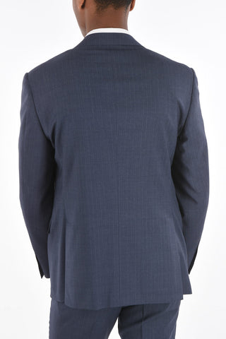 Virgin Wool Pinstriped ACADEMY Suit with Notch Lapel