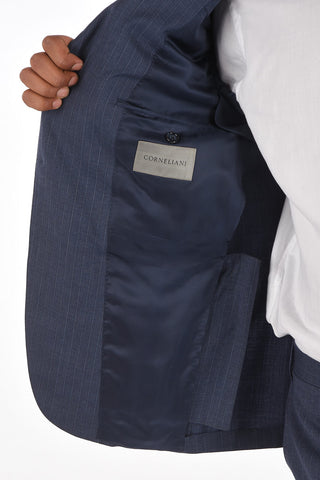 Virgin Wool Pinstriped ACADEMY Suit with Notch Lapel