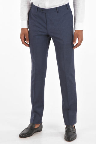 Virgin Wool Pinstriped ACADEMY Suit with Notch Lapel