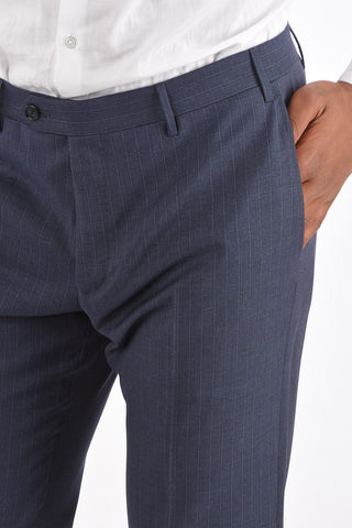 Virgin Wool Pinstriped ACADEMY Suit with Notch Lapel