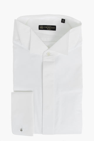Wing-tip Collar Bodysuit Shirt with Double French Cuffs