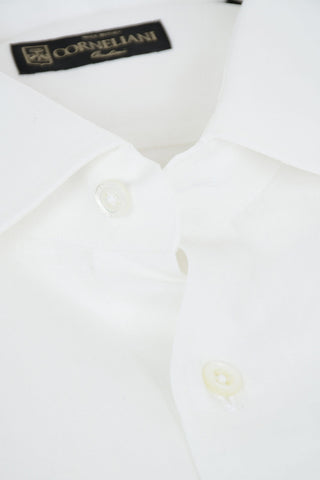 Flax Shirt with Standard Collar and Logoed Buttons
