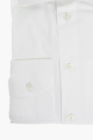 Poplin Cotton Shirt with Standard Collar and Logoed Buttons
