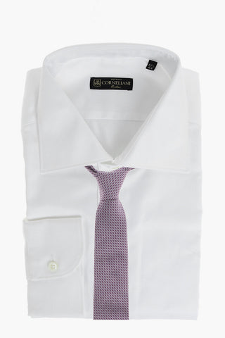 Herringbone Patterned Shirt with Standard Collar