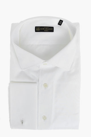 Standard Collar Popeline Cotton Shirt with Cufflinks