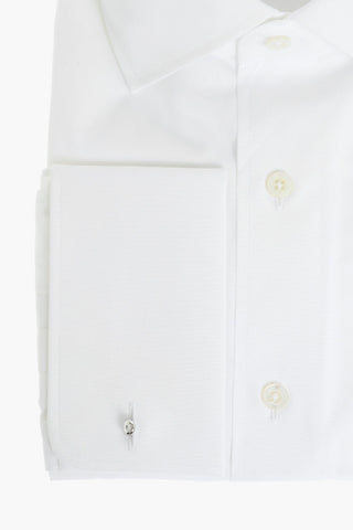 Standard Collar Popeline Cotton Shirt with Cufflinks