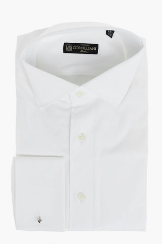 Camicia in Cotone Twill con Polsini Doppi alla Francese