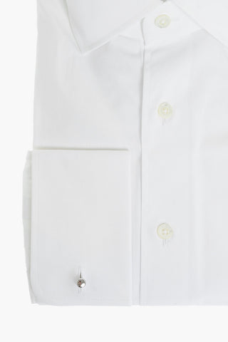Camicia in Cotone Twill con Polsini Doppi alla Francese