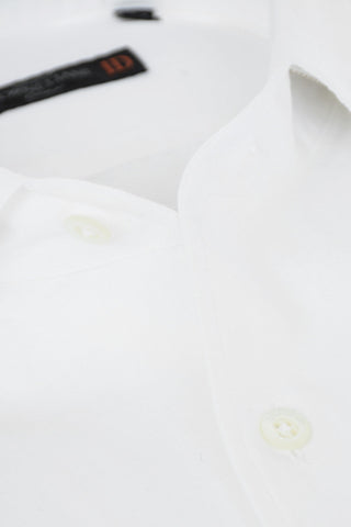 ID COUTURE Camicia in Misto Lino con Taschino e Logo Ricamato