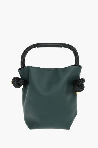 Rope Handle Leather Bucket Bag