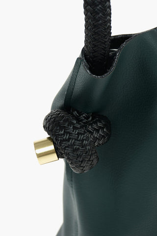 Rope Handle Leather Bucket Bag