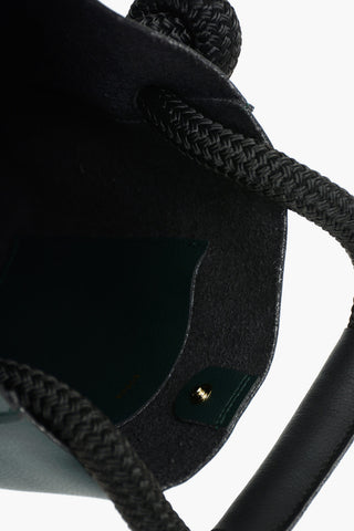 Rope Handle Leather Bucket Bag
