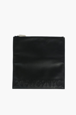 205W39NYC Zipped Leather Pouch with Embossed Logo