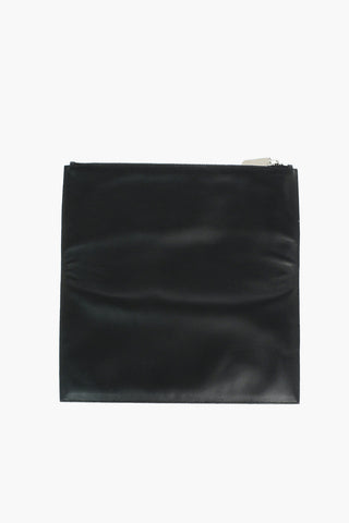 205W39NYC Zipped Leather Pouch with Embossed Logo