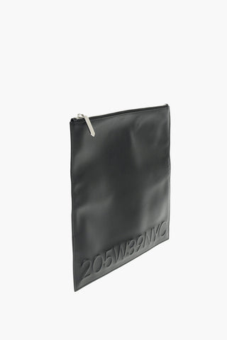205W39NYC Zipped Leather Pouch with Embossed Logo