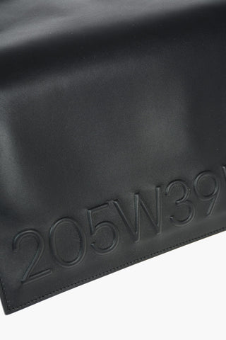 205W39NYC Zipped Leather Pouch with Embossed Logo