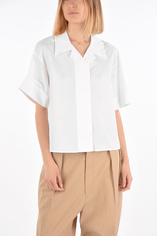 MM6 Hidden Closure Notched Collar Shirt