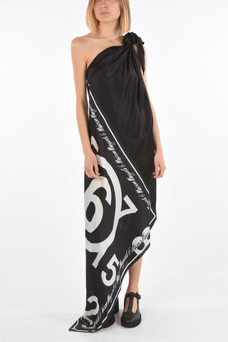 MM6 All Over Printed Lettering Modular Maxi Dress