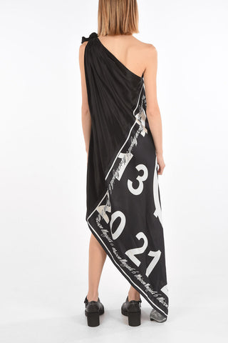MM6 All Over Printed Lettering Modular Maxi Dress