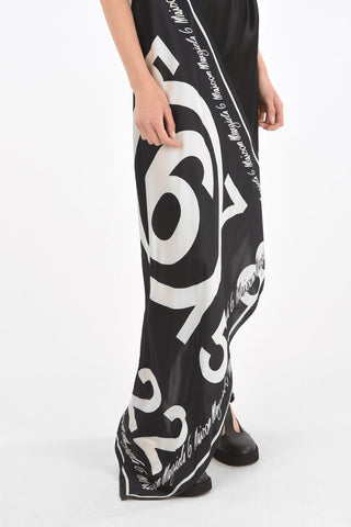 MM6 All Over Printed Lettering Modular Maxi Dress