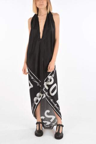 MM6 All Over Printed Lettering Modular Maxi Dress
