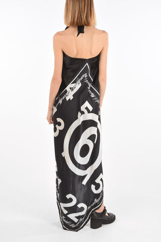 MM6 All Over Printed Lettering Modular Maxi Dress