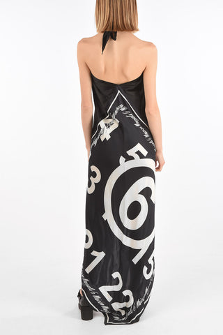 MM6 All Over Printed Lettering Modular Maxi Dress
