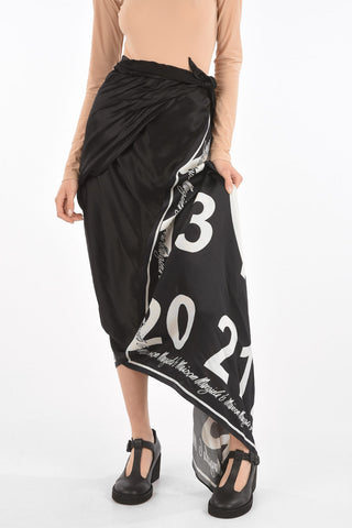 MM6 All Over Printed Lettering Modular Maxi Dress