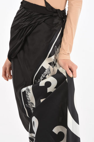 MM6 All Over Printed Lettering Modular Maxi Dress
