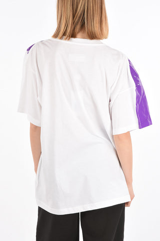 MM6 Lettering Printed Two-Tone Oversized Crew-Neck T-shirt