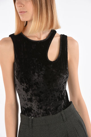 MM10 cut-out detail chenille bodysuit