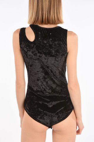 MM10 cut-out detail chenille bodysuit