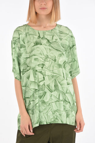 MM6 abstract patterned crew-neck blouse
