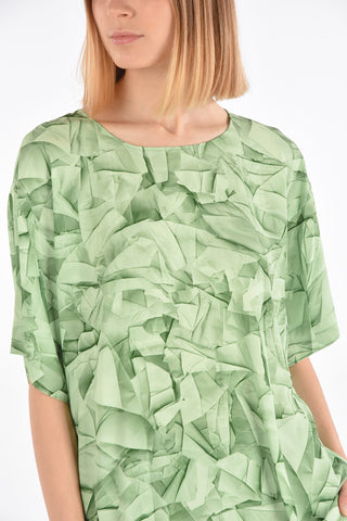 MM6 abstract patterned crew-neck blouse